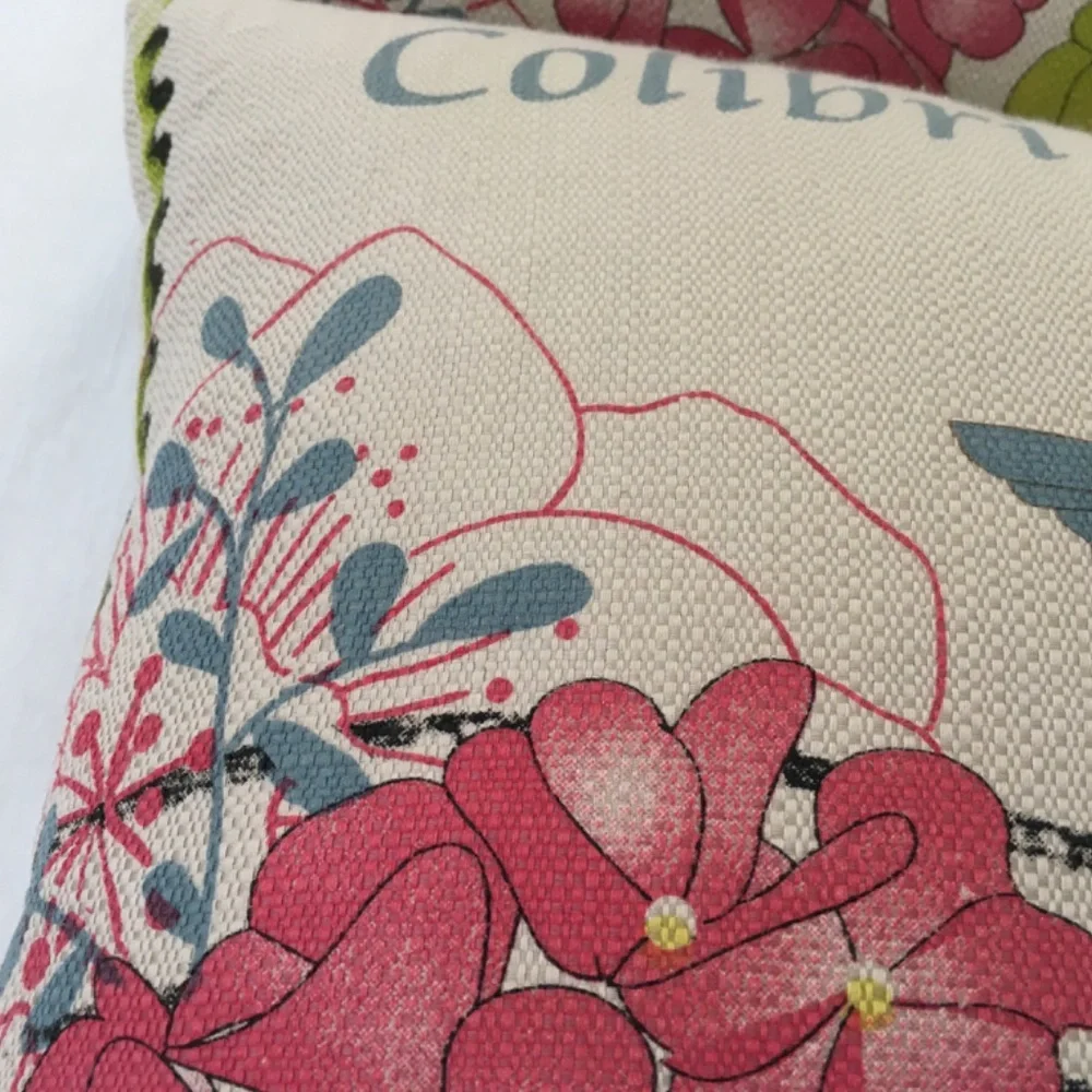 PAIR Colibri Bird Floral Accent Lumbar Throw Pillows (#2)